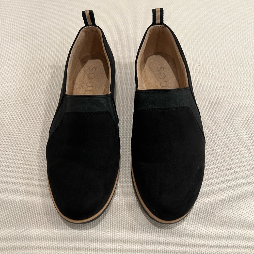 Naturalizer Soul Black Suede 8.5W wide 1” wedge